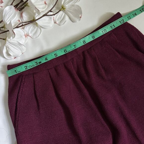 Vintage Marie St John Knit Burgundy 2 Piece Cardigan Pant Set - Picture 14 of 16